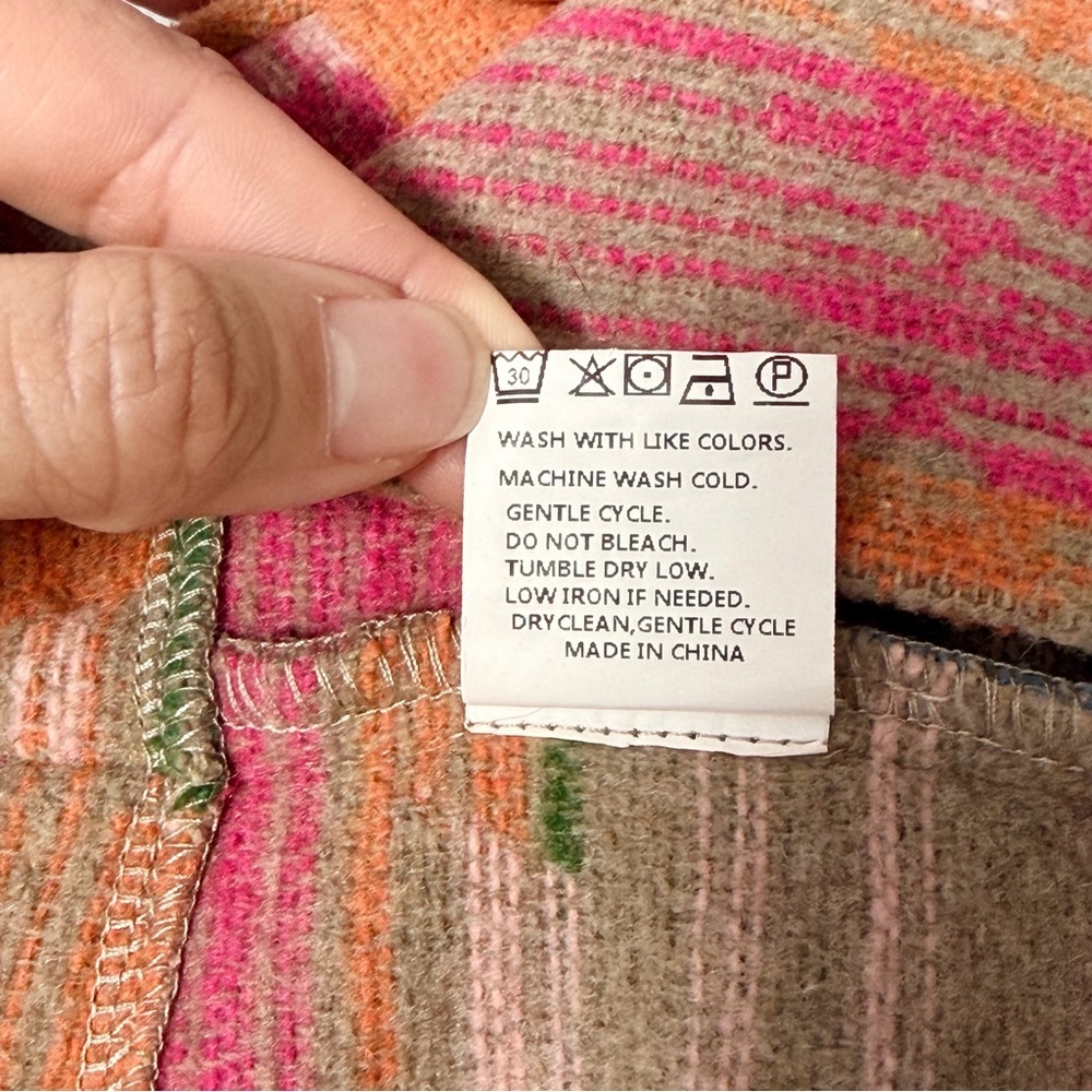 Multicolor Patterned Women's Jacket/Shacket - Bright Stripe Design - Picture 12 of 15
